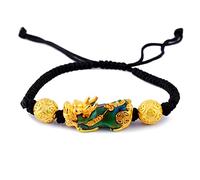 LMMSHA Feng Shui Bracelet,Feng Shui Wealth Bracelet Red String Bracelet Bracelet for Women Men Amulet Ward Off Black Rope Bracelet Gold Jewelry Gifts for Her Him Adjustable(Black)
