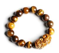 LMMSHA Feng Shui Bracelet,Feng Shui Wealth Bracelet Tiger Eye Stone Bracelet Chakra Crystal Bracelet Jewelry Talisman Carrying Coin for Wealth Building Against Windfall