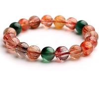 LMMSHA Feng Shui Bracelet,Feng Shui Wealth Crystal Bracelet Gold Rutilated Quartz Color Rutilated Quartz Bracelet Attract Wealth Talisman for Prosperity Money Good Luck(8MM)