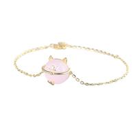 LMMSHA Feng Shui Bracelet,Feng Shui Wealth Crystal Bracelet S925 Silver Rose Quartz Maneki Neko Lucky Cat Gold Plated Bracelet Amulet Attracts Money Luck,Gold(Gold)