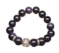 LMMSHA Feng Shui Bracelet,Feng Shui Wealth Pure Silver Bracelet Blue Sandstone Tibetan Antique Silver Bracelet Pattern Grain Gemstone Chakra Elastic Charm Bracelet Unisex