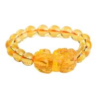 LMMSHA Feng Shui Bracelet,Feng Shui Yellow Quartz Bracelet Wealth Crystal Bracelet Attracts Wealth Yellow Bracelet Ward Off Couple Bracelet Amulet(8mm)