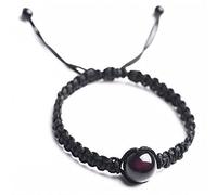LMMSHA Feng Shui Bracelet, String Bracelet Feng Shui Black Obsidian Bracelet Chakra Stone Bead Bracelet Gemstone Bracelet for Women Men Crystal Quartz Amulet Good Luck Bracelet(Black,16mm)