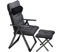 LMMSHA Folding Lounge Indoor, Cotton and Linen Fabric Lazy with Armrest 6-Speed Adjustable Reclining Chair,Single Sleeper Sofa Chair,165° Angle Adjustment