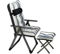 LMMSHA Folding Lounge Indoor, Cotton and Linen Fabric Lazy with Armrest 6-Speed Adjustable Reclining Chair,Single Sleeper Sofa Chair,165° Angle Adjustment