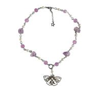 LMMSHA for Women Trendy Jewelry Dainty Handmade Natural Crystal Angel Necklace Butterfly Wing Pendant Necklaces Multi-Layer Tassels Choker Clavicle Chain