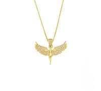 LMMSHA Girl Color Cupid Crystal Cherub Women Lucky Jewelry Archangel - Guardian Necklace For Girls, Sterling Silver s
