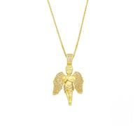 LMMSHA Girl Color Cupid Crystal Cherub Women Lucky Jewelry Archangel - Guardian Necklace For Girls, Sterling Silver s