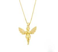 LMMSHA Girl Color Cupid Crystal Cherub Women Lucky Jewelry Archangel - Guardian Necklace For Girls, Sterling Silver s