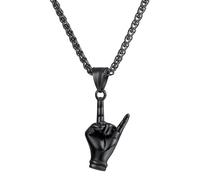 LMMSHA Girl For Women Men, and Roll Hand Gesture Rap Rock DJ Music Headphone Pendant Necklace, Spiked Choker, Punk s