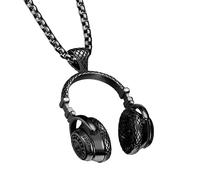 LMMSHA Girl For Women Men, and Roll Hand Gesture Rap Rock DJ Music Headphone Pendant Necklace, Spiked Choker, Punk s
