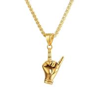 LMMSHA Girl For Women Men, and Roll Hand Gesture Rap Rock DJ Music Headphone Pendant Necklace, Spiked Choker, Punk s