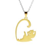 LMMSHA Girl Sterling Silver Heart Shape Puzzle Matching Women, Best Friend BFF Charm - Halloween Necklace, Jewelry, Black Cat For s