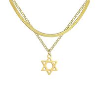 LMMSHA Girls Accessories and 92 by Pendant Hexagram Double Layer Chain, Jewish Women, Star of David Necklace for Men Birthday