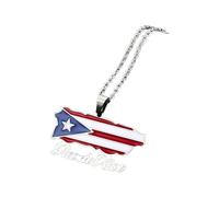 LMMSHA Girls Accessories and USA Puerto Rico Map Pendant American Flag Cross Necklace Men Patriotic Jewelry Women For Birthday