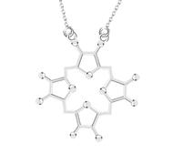 LMMSHA Girls Accessories For Women and Men, 3D Serotonin Adrenaline Caffeine Dopamine Molecule Science Biology Chemical Charm Pendant Necklace Chemistry Birthday Thing