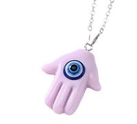 LMMSHA Girls Accessories For Women and Men, Multicolor Evil Hamsa Necklace Turkey Lucky Blue Eye Hand Clavicle Chain, Mano De Fatima con Ojo Turco