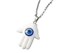 LMMSHA Girls Accessories For Women and Men, Multicolor Evil Necklace Turkey Lucky Blue Eye Fatima Hand Clavicle Chain,