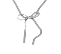 LMMSHA Girls Accessories Stainless Steel Bowknot Bow Snake Chain Pendant Necklace PVD Plated Collar Jewelry for Women-T97 Birthday Thing