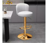 LMMSHA Gold Bar-Stool Adjustable Bar Stool Faux Leather Swivel Counter Height Bar-stools, Chairs with Back Stools(Cream)