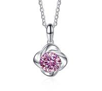 LMMSHA Gorgeous Moissanite Pendant Necklace for Women - D Color, Pink/Blue/Yellow Diamond Jewelry