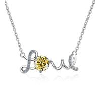 LMMSHA Gorgeous Moissanite Pendant Necklace for Women - D Color, Pink/Blue/Yellow Diamond Jewelry