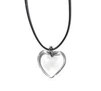 LMMSHA Goth Black Rope Big Loves Heart Pendant Choker Necklace for Women Elegant Adjustable Chain Jewelry
