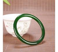 LMMSHA Green Jade Round Bracelet 5466mm Charm Jewellery Fashion Accessories HandCarved Man Woman Luck Amulet Gifts (Gem Color : 6062mm)