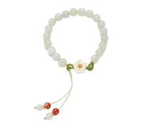 LMMSHA Hetian Jade Hand Woven Loose Tight Bracelet Female Palace Wind Peach Blossom Hand String