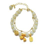LMMSHA Hetian Jade Layer Wearing A Bracelet Fu Brand Hand String Hand Ornaments