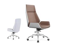 LMMSHA High Back Computer Leather Swivel Desk for Home Office, Padded Comfy Gaming Chair, Height Adjustable Manager Work PC Chair,F