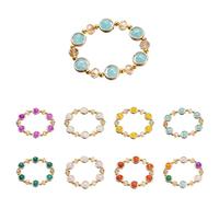 LMMSHA Ice Cracked Ink Dyed Glass Bracelet, Blessing Good Luck Bead Jade Gradient Color Bracelets, Stretch Wristbands Bangles for Women Summer Beach Jewelry
