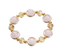 LMMSHA Ice Cracked Ink Dyed Glass Bracelet, Blessing Good Luck Bead Jade Gradient Color Bracelets, Stretch Wristbands Bangles for Women Summer Beach Jewelry