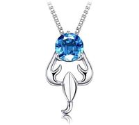 LMMSHA Large Topaz Zirconia Horoscope Necklace, Sterling Silver Jewelry for Women Girls