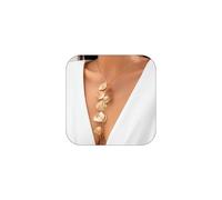 LMMSHA Long Flower Statement Y for Women, Dainty Ginkgo Leaf Choker Floral Lariat Pendant Bohemian Leaves Necklace Jewelry Gifts