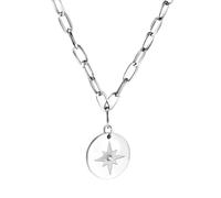 LMMSHA Lucky Star Mary Stainless Steel Necklace Religious Women's Prayer Amulet Jewelry Arabic Classic Fashion Trendy Accessories Creative For Women and Men Thing