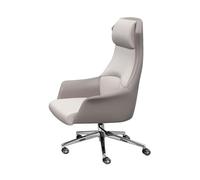 LMMSHA Luxurious Genuine Leather Desk Comfortable High Back Office Chair, with Movable Wheels,A