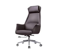 LMMSHA Luxurious Genuine Leather Desk Comfortable High Back Office Chair, with Movable Wheels,B