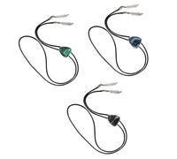 LMMSHA Men's Bolotie Vintage Triangular Stone Jewelry Faux Rope Necktie Western Necklace with Metal Feathered