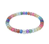 LMMSHA Natural Crystal Bracelet For Women, Handmade Geometric Crystal Bead Elastic Bracelet