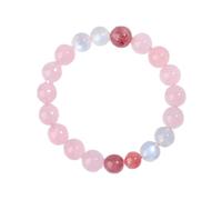 LMMSHA Natural Crystal Bracelet Laokuang Rose Quartz Strawberry Crystal Tourmaline Bracelet