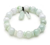 LMMSHA Natural Emerald 10MM Jade Beads Bracelet Adjustable Bangle Jewellery Fashion Accessories HandCarved Man Luck Amulet