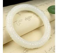 LMMSHA Natural Hand Carved Pattern Bracelet Fashion Accessories Men's and Women's Lucky Gift Amulet (Metal Color : 6062mm)