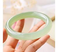 LMMSHA Natural Jade Bangle Charm Bracelet Fashion Women's Jewelry Hand Carved Round Bangle for Men Women Jadeite Accessories Gifts (Metal Color : 6062mm)