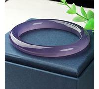 LMMSHA Natural Purple Chalcedony Hand Carved Round Bar Jade Bracelet Fashion Boutique Jewelry Men's and Women Violet Agate Bracelet (Gem Color : 5456)
