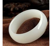 LMMSHA Natural White Hand Carved 70mm Large Widened and Thickened Jade Bracelet Arm Bracelet Fashion Men's and Women's Large Bracelet (Gem Color : Red)