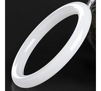 LMMSHA Natural White Jade Bangle Bracelet Charm Jadeite Jewellery Fashion Amulet Gifts for Women Men (Gem Color : 5860mm)