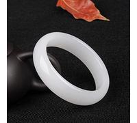 LMMSHA Natural White Jade Bangle Bracelet Charm Jewellery Fashion Accessories HandCarved Lucky Amulet Gifts (Gem Color : 5758mm)