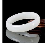 LMMSHA Natural White Jade Bangle Bracelet Charm Jewellery Fashion Accessories HandCarved Lucky Amulet Gifts for Women Her Men (Gem Color : 5456mm)