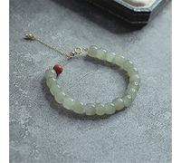 LMMSHA Natural Women's Beaded Bracelet 14K Yellow Gold Filled Elastic Charm Bangle Jewelry